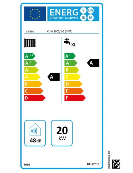 Vaillant ecoTEC Plus VUW 26 CS/1-5 Plus Yoğuşmalı Kombi Isıtma:17.200 kcal/h  ve Sıcak Su:20.000 kcal/h